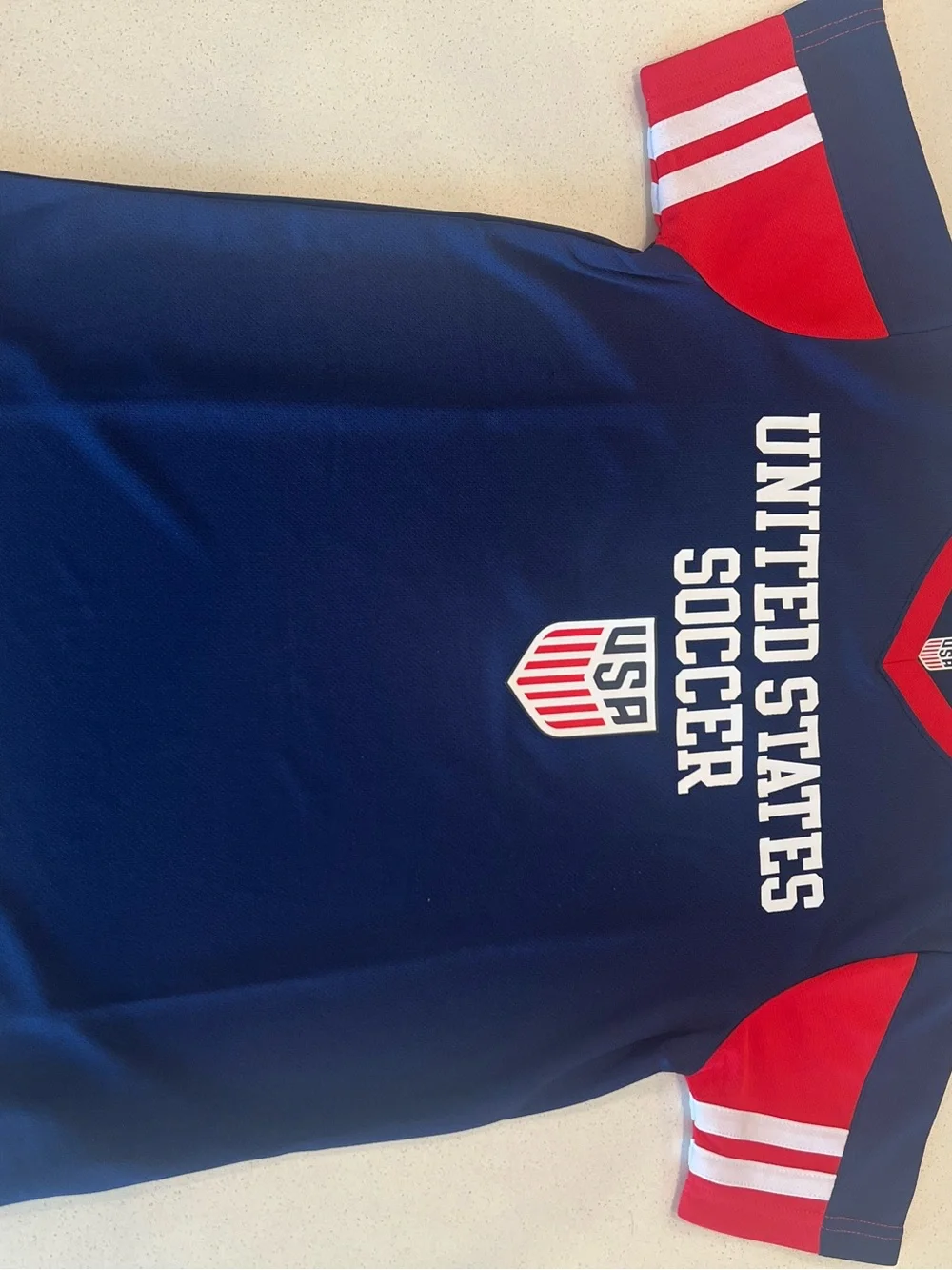 United States Soccer Kids Jersey - Navy with Red Accents